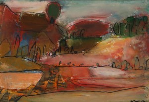 Großer Baum, 2014, Öl auf Papier, 28x41cm